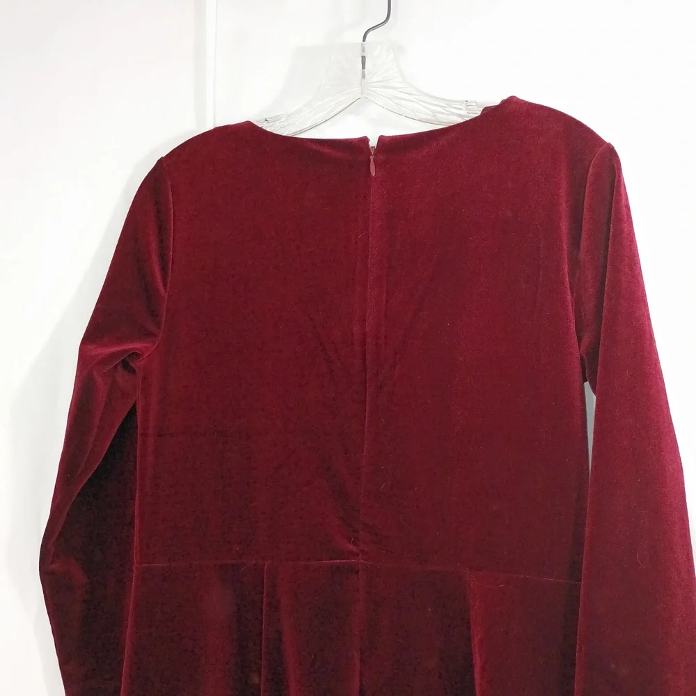 Lands' End, Women's Long Sleeve Dress - Deep Red - Picture 5 of 7